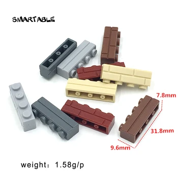Smartable Brick 1x4 z kamiennym profilem do ściany bloków części DIY Toys Compatible 15533 City Toy 60 szt./lot