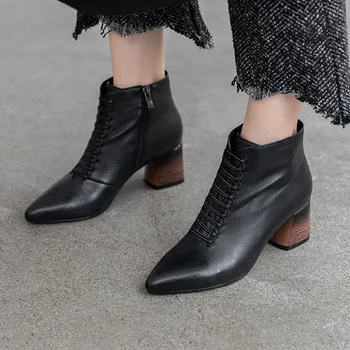 Smirnova nowa dostawa 2020 zima jesień damskie buty ostre szpilki kozaki na wysokich obcasach modelowe buty modne damskie botki