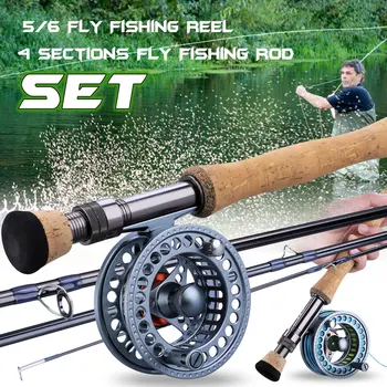 Sougayilang 2.7 m Fly Fishing Rod Combo Ultralight Fly Rods i 5/6 7/8 CNC-przetworzonego aluminium Fly Fishing Reel Set sprzęt wędkarski