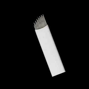 Sprzedaż hurtowa 200szt 14 Pin Microblading Needle Tebori Blade makijaż permanentny tatuaż Microblading ręczne uchwyt 3D haft brwi