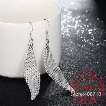 Sprzedaż Hurtowa 925 Srebro Kolczyki Ślubne Biżuteria Akcesoria,Moda Czysta Srebrna Długa Kropla Kolczyk Kolczyki Dla Kobiet 2020