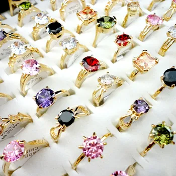 Sprzedaż hurtowa biżuterii 50 szt. /lot Kobiet pierścienie dużo mody kobiece akcesoria biżuteria sklep sypkich opakowań kilka stylów