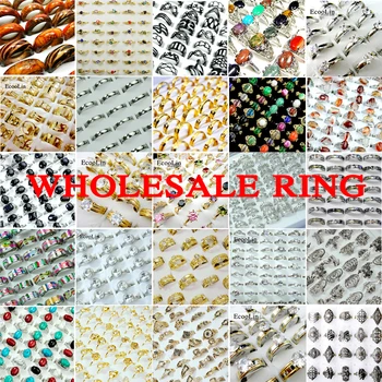 Sprzedaż hurtowa biżuterii 50 szt. /lot Kobiet pierścienie dużo mody kobiece akcesoria biżuteria sklep sypkich opakowań kilka stylów