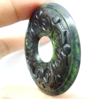 Sprzedaż hurtowa kamień naturalny chiński czarny zielony kamień handmade amulet naszyjnik diy biżuteria produkcja naszyjnik akcesoria