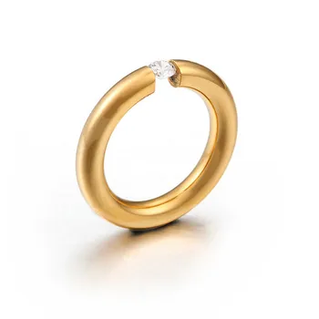 Sprzedaż Tytanu pierścień ze stali nierdzewnej okrągły kształt AAA CZ Kryształ obrączki dla kobiet romantyczny prezent biżuteria