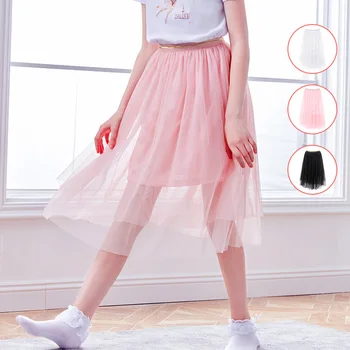 Spódnica Z Tiulu Dziewczyna Midi Spódnica Plisowana Czarny Różowy Tiul Spódnicy Kobiety 2021 Wiosna Lato Koreański Elastyczny Wysoka Talia Siatka Spódnica Tutu