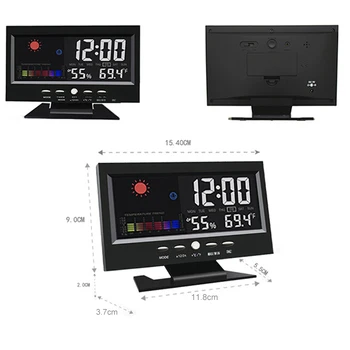 Stacja pogodowa budzik LCD Kolorowy ekran Cyfrowy USB temperatura wilgotność wyświetlacz czasu chcesz budzik zegar cyfrowy