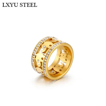 Stal nierdzewna 316L CZ pierścienie kształt słonia pierścionek zaręczynowy luksusowe obrączki biżuteria gorące kobiety rocznika biżuteria dla zwierząt