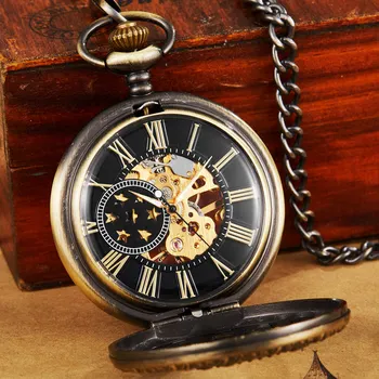 Stare gwiazdy puste steampunk mechaniczne zegarek ręczny wiatr wyciąć breloczek szkielet zegarek wisiorek łańcuch dla mężczyzn kobiet prezent