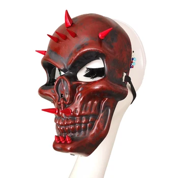 Steampunk Róg opaska na głowę z przerażającą maską Demon Diabeł owczy Róg ćwieki czaszki Kolce maski i nakrycia głowy Halloween cosplay