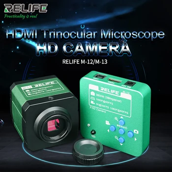 Stop aluminium 38 milionów pikseli HDMI Trinocular mikroskop, kamera dla telefonu PCB CPU Micro Repair RELIFE M-12 M-13