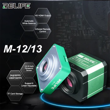 Stop aluminium 38 milionów pikseli HDMI Trinocular mikroskop, kamera dla telefonu PCB CPU Micro Repair RELIFE M-12 M-13