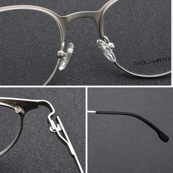 Stop Tytanu Retro Okrągłe Okulary Rama Mężczyźni Optyczny Przepis Ramki Okularów Kobiety Wyraźnie Krótkowzroczność Okulary Vintage Ramki