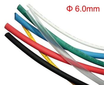 Stosunek 5 m 2:1 średnica 6 mm żółty czerwony niebieski zielony przezroczysty biały czarny Полиолефиновый przewód brązowy papier izolacyjny kabel tuleja termokurczliwa rurka