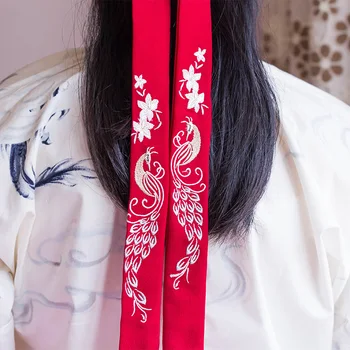 Styl Bianhua Hanfu haftowane taśmy do włosów Super fairy Manzhu Shahua hair rope chiński styl kostium akcesoria do włosów kobiet