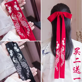 Styl Bianhua Hanfu haftowane taśmy do włosów Super fairy Manzhu Shahua hair rope chiński styl kostium akcesoria do włosów kobiet
