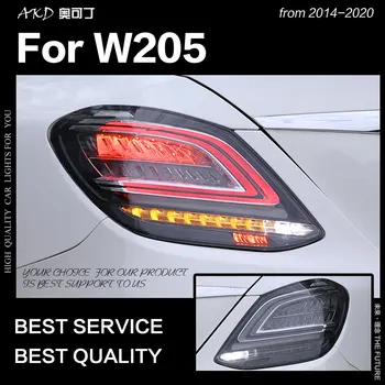 Stylizacja samochodu Benz W205 tylne światła-2019 C180 C200 C260 C300 tylne światło LED lampa tylna zespolona DRL dynamiczny sygnał akcesoria samochodowe