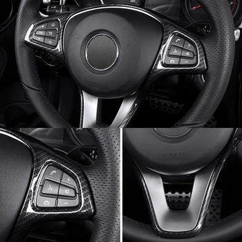 Stylizacja samochodu przycisk kierownicy ramka dekoracji pokrywa naklejki wykończenie dla Mercedes Benz C class W205 E class W213 GLC X253 Auto