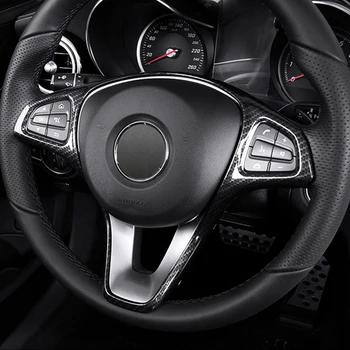 Stylizacja samochodu przycisk kierownicy ramka dekoracji pokrywa naklejki wykończenie dla Mercedes Benz C class W205 E class W213 GLC X253 Auto