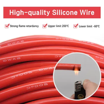 Super miękki silikonowy przewód высокотемпературный trwały ocynowanych przewodów miedzianych сильноточный kabel do akumulatora,falownika,UPS itp