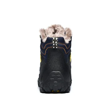 SUROM 2019 Zimowe męskie buty outdoor ciepły wodoodporna antypoślizgowa kostki rakiety śnieżne grube miękkie gumowe zimowe robocze bezpieczeństwa obuwie Męskie