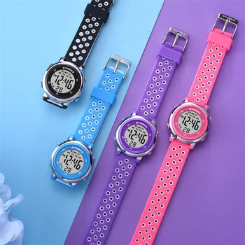 SYNOKE Watch For Kids dzieci dziewczyny, kolorowe, świecące budzik dla dzieci zegar pusty pasek silikonowy wodoodporny zegarek dzieci