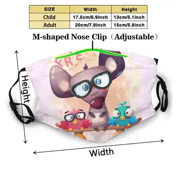 Szczur Skate Wielokrotnego Użytku Usta Maska Filtr Dla Mężczyzn Kobiet Dzieci Słodkie Śmieszne Szczury Słodkie Szczury Cute Ptaków Dziecko Dzieci Chłopiec Dziewczynka Kawaii Śmieszne