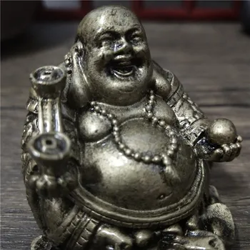 Szczęśliwy Roześmiany Budda Posąg Z Brązu Ozdoby Z Żywicy Bóg Bogactwa Maitreya Budda Rzeźba Figurki Ozdoby Domu Posągi