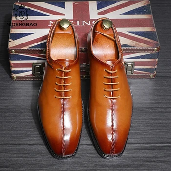 Sztuczna skóra obuwie Męskie kwadratowa głowa duże rozmiary 38-48 jakość formalna buty dla mężczyzn Firmy Oxford męski biuro ślubne mieszkania buty
