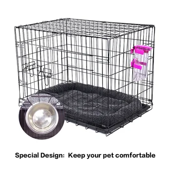 Szybka wysyłka Pet Dog Cage House Metal Dog Crates Double-Door Kennel Home składany łatwo zainstalować psi domek dla małej dużego psa