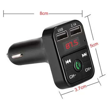 Szybka ładowarka samochodowa USB bezprzewodowy zestaw głośnomówiący Bluetooth 5.0 nadajnik FM modulator auto odtwarzacz MP3 dla Iphone szybki telefon, ładowarka
