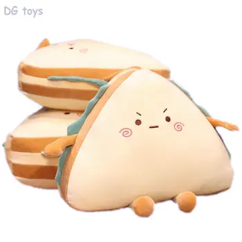 Słodkie kanapki samochodowa poduszka faszerowana kreskówkowe jedzenie chleb poduszka siedzenia niegrzeczne wyraz twarzy jedzenie krzesło talia poduszka do jej chłopca