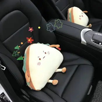 Słodkie kanapki samochodowa poduszka faszerowana kreskówkowe jedzenie chleb poduszka siedzenia niegrzeczne wyraz twarzy jedzenie krzesło talia poduszka do jej chłopca