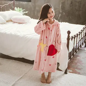 Słodkie koreański dziecięce piżamy dla dziewczynek rocznika dziecięce, szlafroki, piżamy dla dziewczynek szlafroki szlafrok nocna odzież ciepły szlafrok dziecięcy