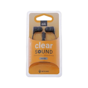 Słuchawki GAL HM-002, próżniowe, mikrofon, 95 db, 32 Ohm, 3,5 mm, 1,2 m, Czarny 3648978