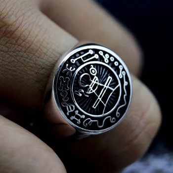 Tajne Pieczęć Salomona pierścień król Salomon drukowanie pierścienie ze stali nierdzewnej magiczny amulet biżuteria