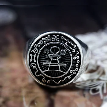 Tajne Pieczęć Salomona pierścień król Salomon drukowanie pierścienie ze stali nierdzewnej magiczny amulet biżuteria