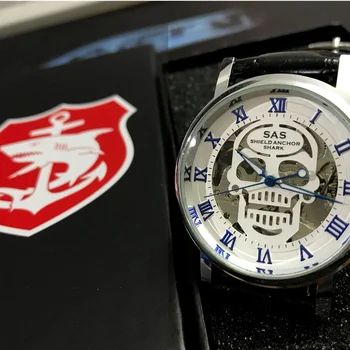 Tarcza kotwica rekin zegarek pudełko moda pudełko SAS zegarek czarny pokrowiec uchwyt godzin papierowy kwadrat przesyłka