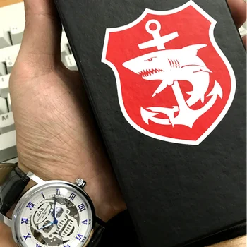 Tarcza kotwica rekin zegarek pudełko moda pudełko SAS zegarek czarny pokrowiec uchwyt godzin papierowy kwadrat przesyłka