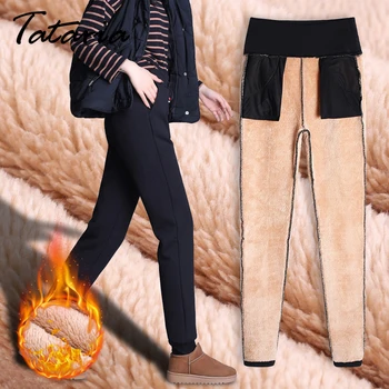 Tataria S-5XL rozmiar plus damskie ciepłe zimowe spodnie dla kobiet, odzież grube sportowe spodnie Damskie z kaszmiru spodnie spodnie Damskie