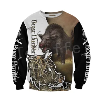 Tessffel Hog Boar Hunter Animal Hunting Camo Tattoo 3DPrint Mężczyźni/Kobiety jesienny sweter NewFashion meble ubrania śmieszne bluzy na zamek A7