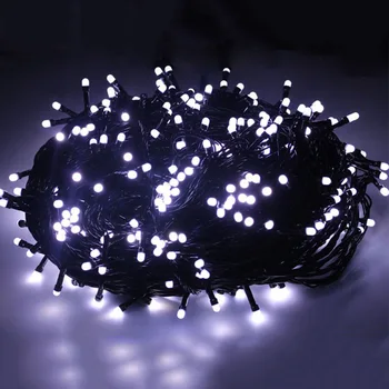 Thrisdr Black Wire Outdoor christmas Lights Led String Fairy Light 100M 50M 8M Christmas fairy light Holiday Party Garland light