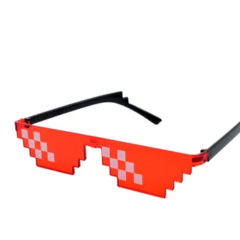 Thug Life Glasses Deal With it okulary Kobiety mozaika pikseli okulary mężczyźni 8 bitów w stylu pixel czerwony żółty niebieski czarny okulary