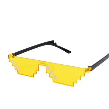 Thug Life Glasses Deal With it okulary Kobiety mozaika pikseli okulary mężczyźni 8 bitów w stylu pixel czerwony żółty niebieski czarny okulary