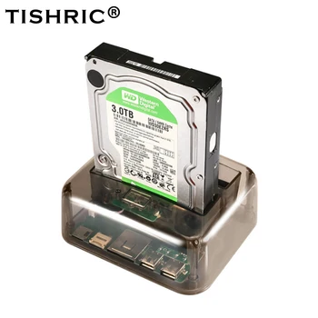 TISHRIC HDD Docking Station IDE SATA 2 In 1 HDD Dock wewnętrzny dysk twardy do 2,5 3,5 calowego dysku SSD Case Reader USB 2.0