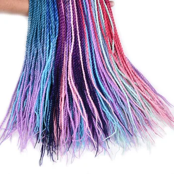 TOMO 24Inch 30Roots Small Crochet Braids Hair Senegalese Twist Ombre syntetyczny kolor splot przedłużanie włosów szydełku włosy szydełku