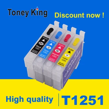 Toney King T1251 wielokrotnego użytku wkład do Epson Stylus NX125 NX127 NX130 NX230 NX420 NX530 NX625 Workforce 320 323 drukarka