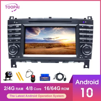 TOOPAI Android 10 dla Mercedes Benz W203 CLK200 CLK22 C180 C200 2005-2011 samochodowy odtwarzacz multimedialny Auto Radio stereo głowicy Nowy