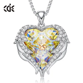 Top damski luksusowej marki ocean serce naszyjnik skrzydła anioła Kryształ obojczyk łańcuch naszyjnik biżuteria ślubna statement2020