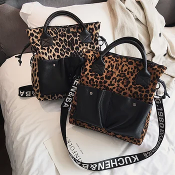 Toposhine Leopard Lady torebki nowa moda Kobiety torby na ramię Leopard popularne podwójne pakiety kobiety kurierskie torebki dla kobiet